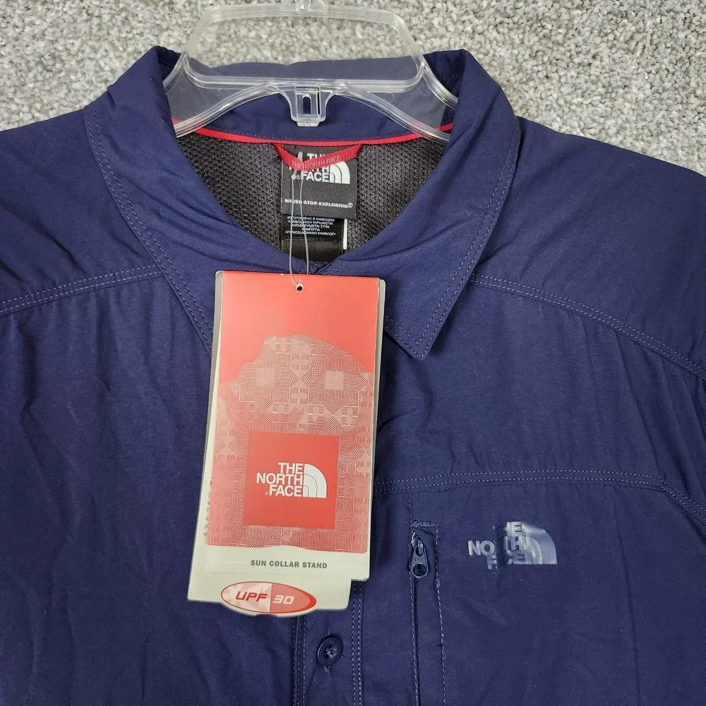 The North Face Shirt Mens XL Blue Short Sleeve Boulder Donner UPF 30 Outdoor